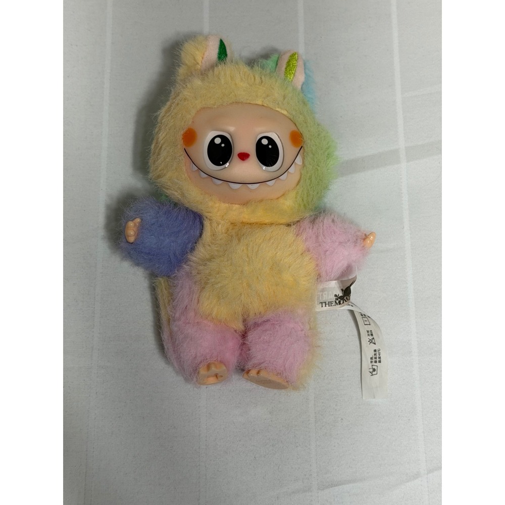 Pop Mart The Monsters Labubu Have a Seat Plush Pendant Hehe Rainbow Keychain